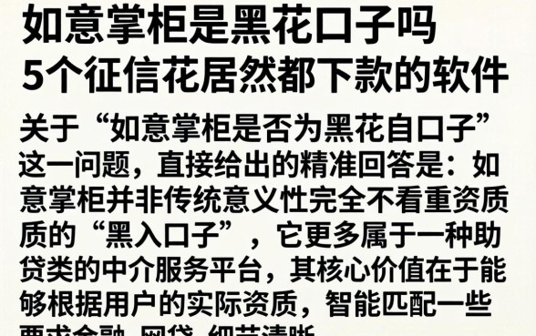 如意掌柜是黑花口子吗，详尽说明5个征信花居然都下款的软件