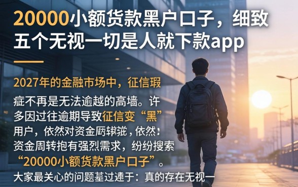 20000小额货款黑户口子，细致阐述五个无视一切是人就下款app