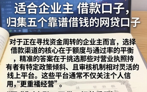 适合企业主的借款口子，归集五个靠谱借钱的网贷口子