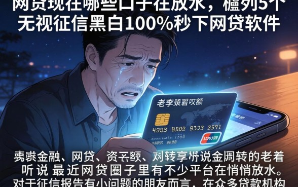 网贷现在哪些口子在放水，胪列5个无视征信黑白100%秒下网贷软件
