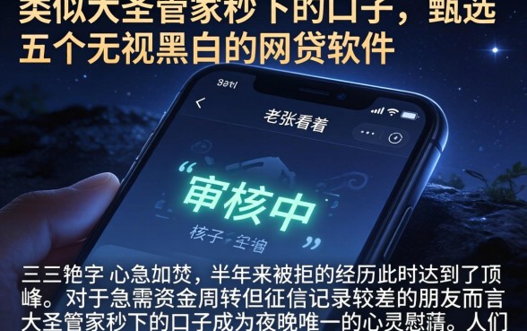 类似大圣管家秒下的口子，甄选五个无视黑白的网贷软件