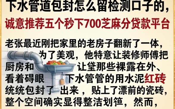 下水管道包封怎么留检测口子的，诚意推荐五个秒下700芝麻分贷款平台
