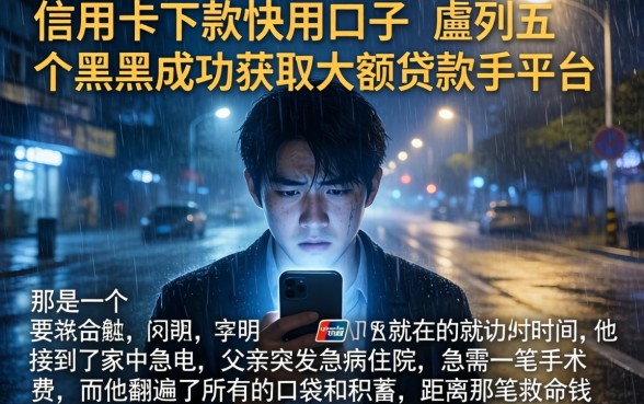信用卡下款快的口子，胪列五个黑户成功获取大额贷款的平台