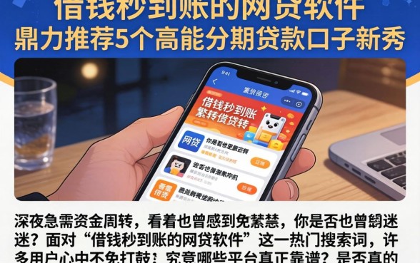 借钱秒到账的网贷软件，鼎力推荐5个高能分期贷款口子新秀