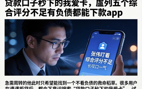 贷款口子秒下的我爱卡，胪列五个综合评分不足有负债都能下款app
