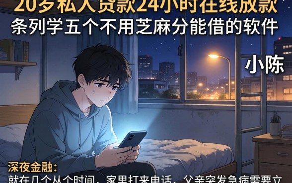 20岁私人贷款24小时在线放款，条列五个不用芝麻分能借的软件