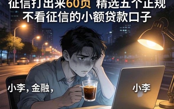征信打出来60页，精选五个正规不看征信的小额贷款口子