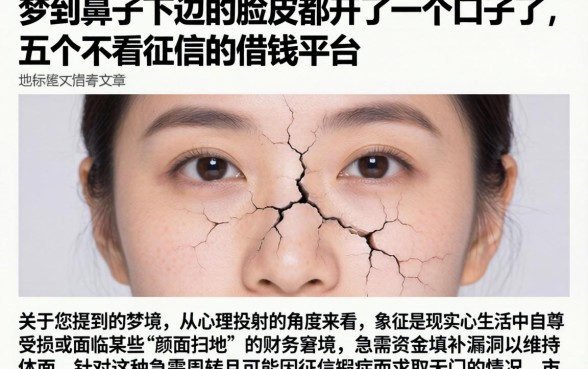 梦到鼻子下边的脸皮都开了一个口子了，详细阐述五个不看征信的借钱平台