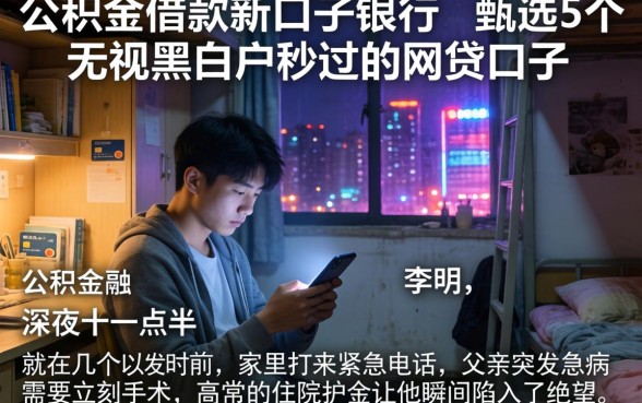 公积金借款新口子银行，甄选5个无视黑白户秒过的网贷口子