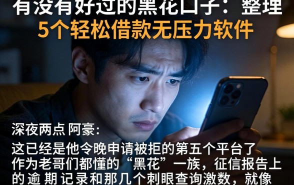 有没有好过的黑花口子，整理5个轻松借款无压力软件