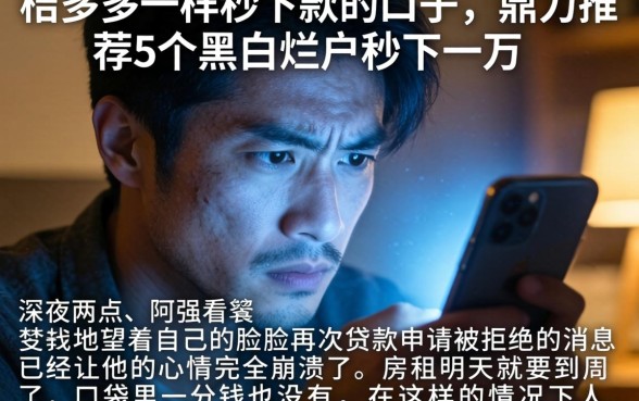 桔多多一样秒下款的口子，鼎力推荐5个黑户烂户秒下一万
