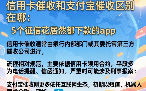 信用卡催收和支付宝催收区别在哪，罗列5个征信花居然都下款的app