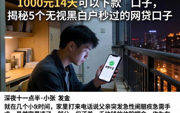 1000元14天可以下款的口子，揭秘5个无视黑白户秒过的网贷口子