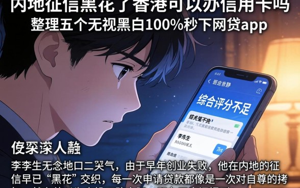 内地征信黑花了香港可以办信用卡吗，整理五个无视黑白100%秒下网贷app