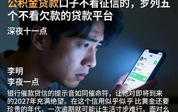 公积金贷款口子不看征信的，罗列五个不看欠款的贷款平台