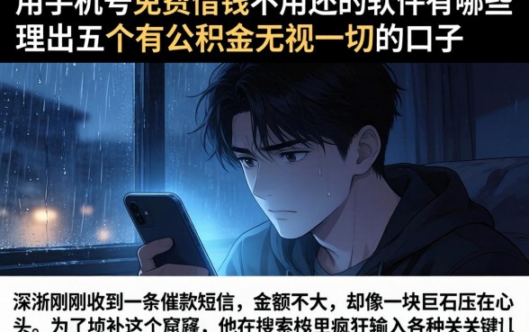 用手机号免费借钱不用还的软件有哪些，理出五个有公积金无视一切的口子