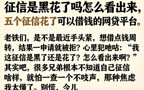 征信是黑花了吗怎么看出来，详尽说明五个征信花了可以借钱的网贷平台