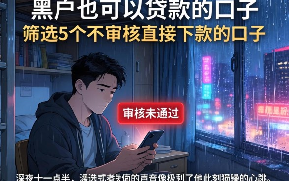 黑户也可以贷款的口子，筛选5个不审核直接下款的口子