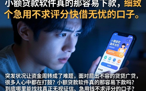小额贷款软件真的那么容易下款，细致阐述五个急用不求评分快借无忧的口子