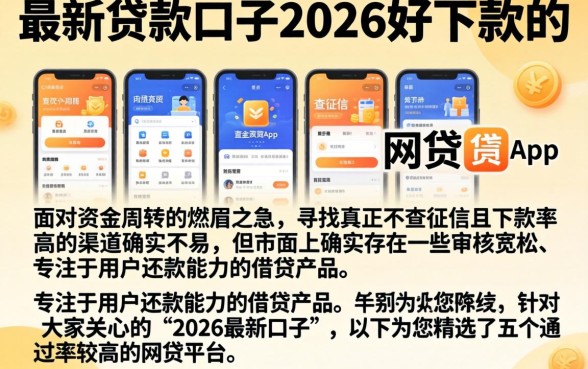 最新贷款口子2026，陈列五个不查征信好下款的网贷app