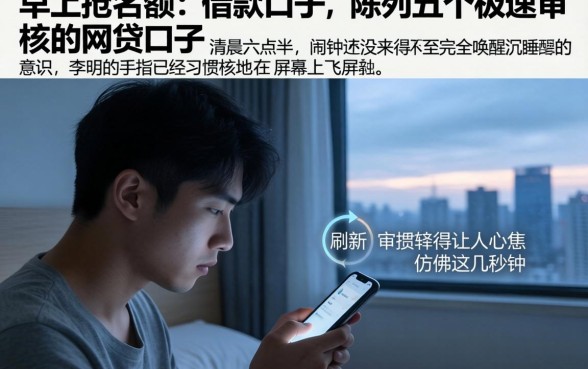 早上抢名额的借款口子，陈列五个极速审核的网贷口子