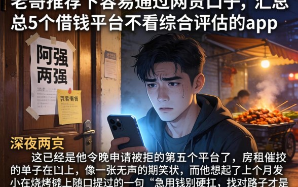 老哥推荐下容易通过的网贷口子，汇总5个借钱平台不看综合评估的app