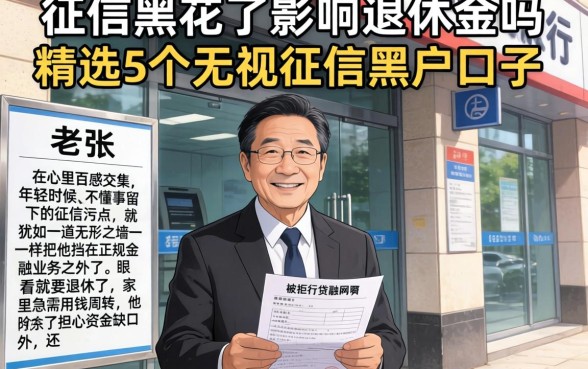 征信黑花了影响退休金吗，精选5个无视征信黑户口子