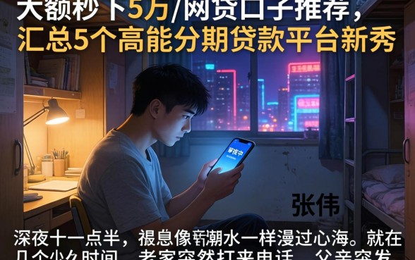 大额秒下5万的网贷口子推荐，汇总5个高能分期贷款平台新秀