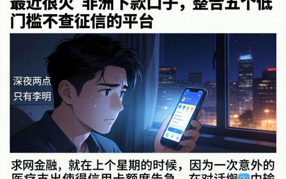 最近很火的非洲下款口子，整合五个低门槛不查征信的平台