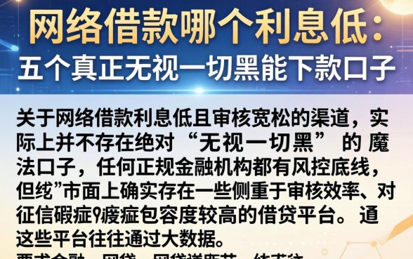 网络借款哪个利息低，详尽说明五个真正无视一切黑能下款口子