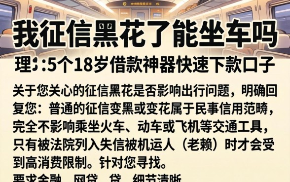 我征信黑花了能坐车吗，理出5个18岁借款神器快速下款口子
