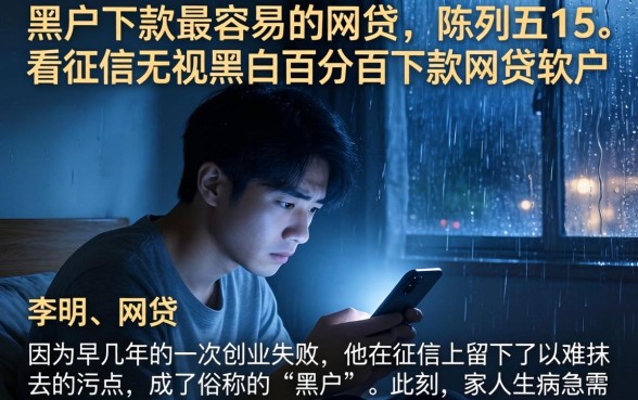黑户下款最容易的网贷，陈列五个不看征信无视黑白百分百下款网贷软件