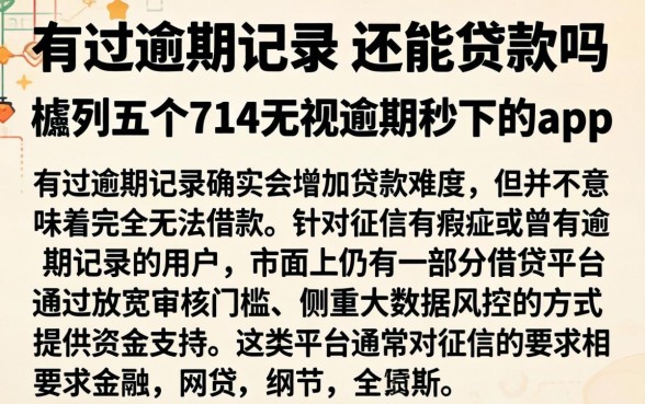 有过逾期记录 还能贷款吗，胪列五个714无视逾期秒下的app