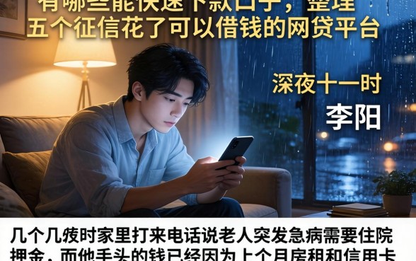 有哪些能快速下款的口子，整理五个征信花了可以借钱的网贷平台