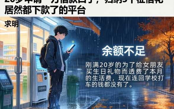 20岁申请一万借款口子，归纳5个征信花居然都下款了的平台