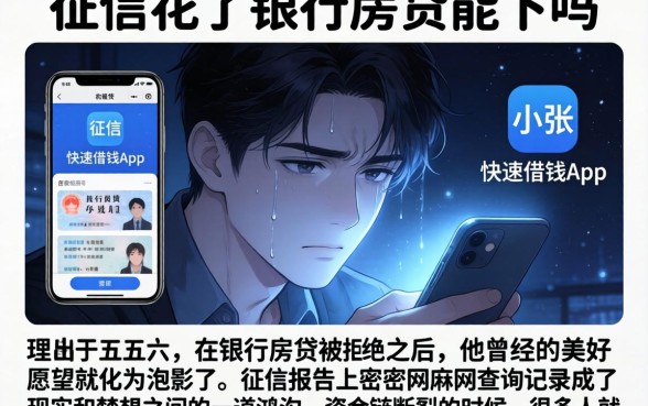 征信花了银行房贷能下吗，理出五个手机和身份证快速借钱app