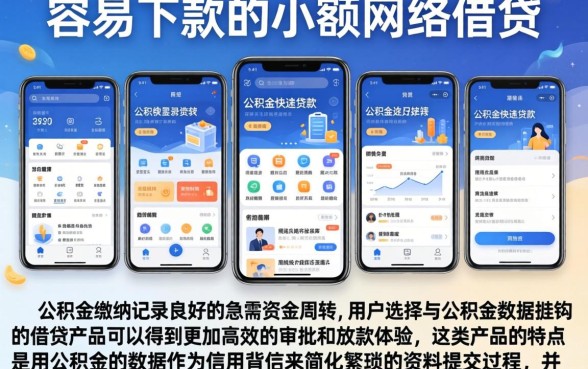 容易下款的小额网络借贷，陈列五个公积金快速贷款软件