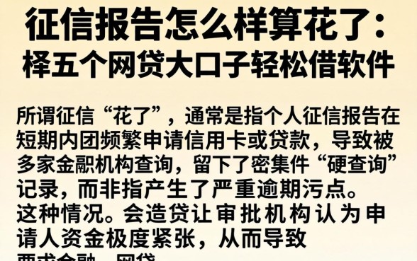 征信报告怎么样算花了,枚举五个网贷大口子轻松借软件
