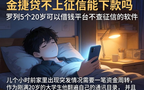 金捷贷不上征信能下款吗，罗列5个20岁可以借钱平台不查征信的软件
