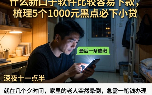 什么新口子软件比较容易下款，梳理5个1000元黑户必下小贷