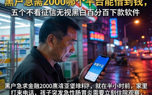 黑户急需2000哪个平台能借到钱，详细阐述五个不看征信无视黑白百分百下款软件