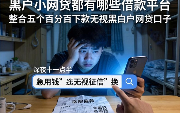 黑户小网贷都有哪些借款平台，整合五个百分百下款无视黑白户网贷口子