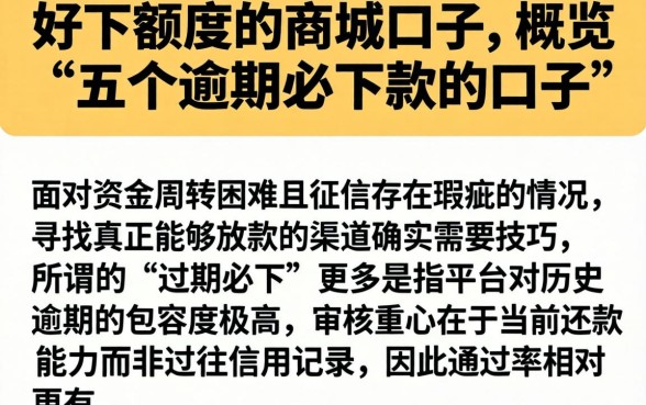 好下额度的商城口子，概览五个逾期必下款的口子