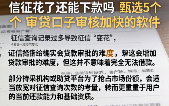 信征花了还能下款吗，甄选5个审贷口子审核加快的软件