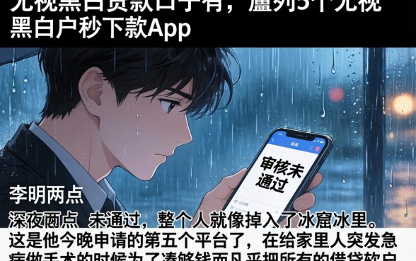 无视黑白贷款口子有，胪列5个无视黑白户秒下款app