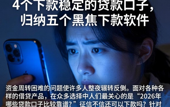 4个下款稳定的贷款口子，归纳五个黑户下款软件