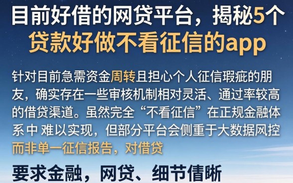 目前好借的网贷平台，揭秘5个贷款好做不看征信的app