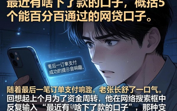 最近有啥下了款的口子，概括5个能百分百通过的网贷口子