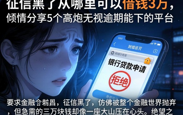 征信黑了从哪里可以借钱3万，倾情分享5个高炮无视逾期能下的平台