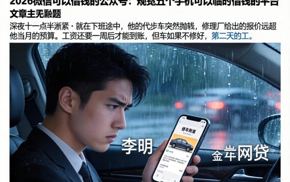 2026微信可以借钱的公众号,规整五个手机可以临时借钱的平台